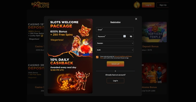 Booming Slots Casino Login